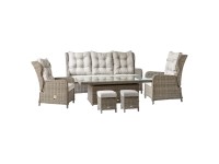 Esti&Esta Komplet mebli jadalnianych VERDI beżowy 6-częściowy