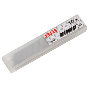 Ostrza Ellix 18 mm, 10 sztuk w przezroczystym plastikowym dozowniku.