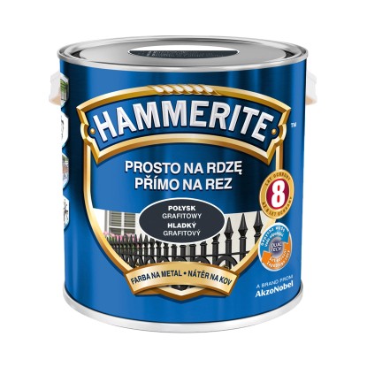 Hammerite Emalia antykorozyjna grafitowy połysk 2,5 l