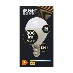 Żarówka LED t.b.t. E14, 8W, 806 lumenów, ciepła biel.