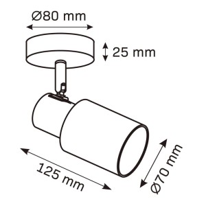 Goldlux Lampa ścienno-sufitowa REBECCA 1xE14 max. 8W LED smoky