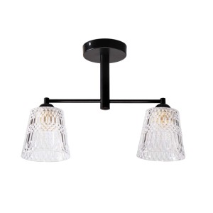Candellux Lampa wisząca KAIR czarna 2xE27 40W klosz bezbarwny