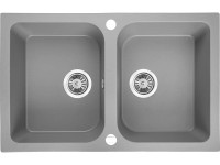 Zlewozmywak Porto 2-kom. szary 76x48 cm
