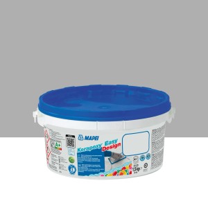 Wiadro fugi do płytek Mapei Kerapoxy Easy Design, niebiesko-biały pojemnik.
