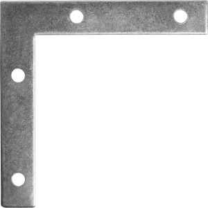 Płaski, ocynkowany kątownik 60x60x10 mm do lekkich połączeń drewnianych.