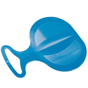 Niebieski talerz do zjeżdżania t.b.t. dla dzieci do ślizgania się po śniegu.