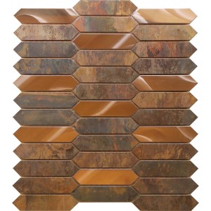 Dekoracyjna mozaika w odcieniach brązu i miedzi do aranżacji ścian.