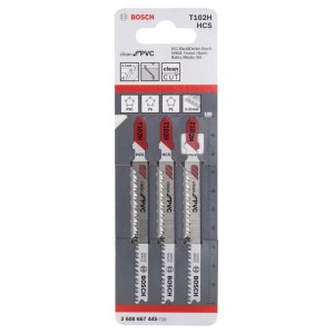 Brzeszczoty do wyrzynarki Bosch Pro T 102 H Clean do PVC, 3 szt.