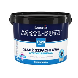 Wiadro gładzi szpachlowej Śnieżka Acryl-Putz FS20 do ścian i sufitów.