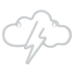 Biała lampa ścienna LED w kształcie chmury i błyskawicy, idealna jako Kinkiety LED.