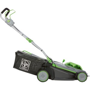 LUX-TOOLS Akumulatorowa kosiarka A-RM-2x20/43 zestaw z akumulatorami i koszem.