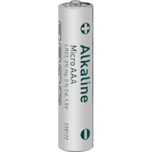 Pojedyncza bateria alkaliczna Micro AAA, 1,5 V, odpowiednia do różnych urządzeń.