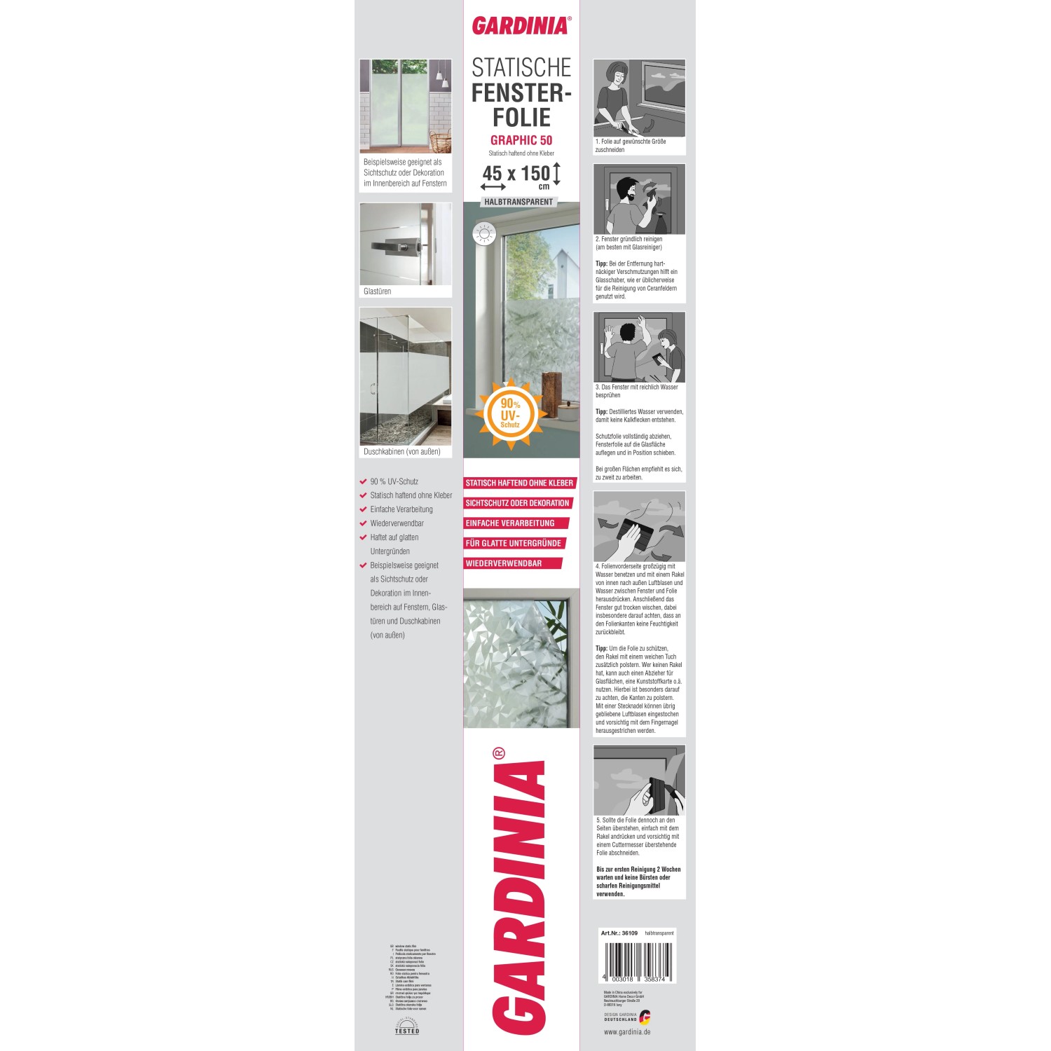 Gardinia Folia okienna statyczna 50% Graphic 45 x 150 cm_2
