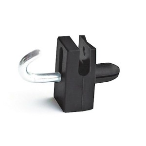 t.b.t. Akcesoria do ogrodzeń: Czarny uchwyt z hakiem do ogrodzenia.