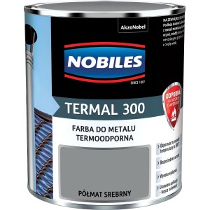 Nobiles Termal 300, srebrna emalia kolorowa do metalu, termoodporna.