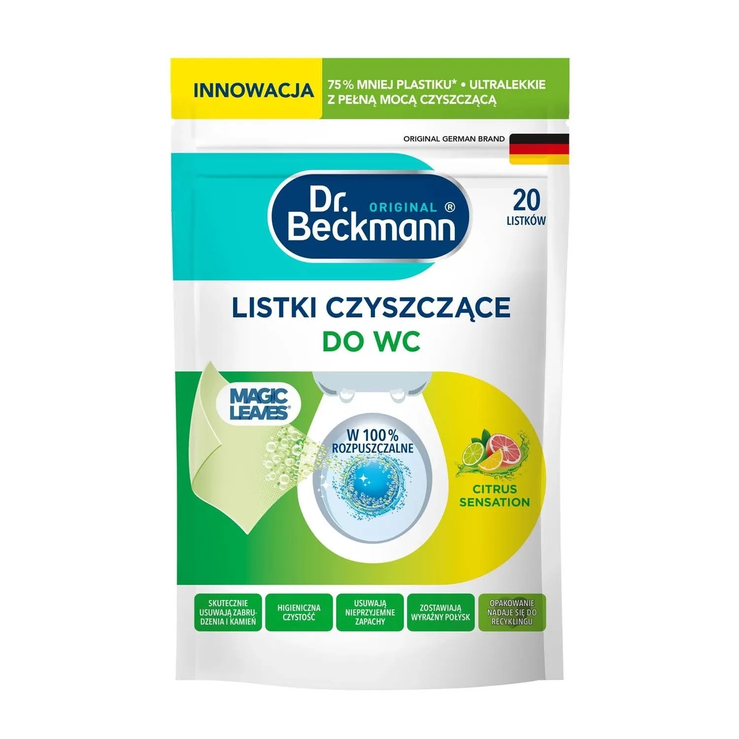 Dr. Beckmann Magic Leaves Listki do WC Citrus Sensation 20 szt.