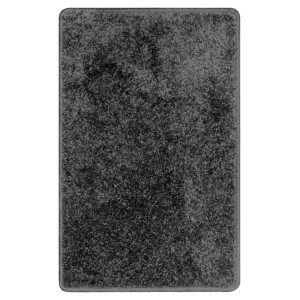 Prostokątny, antracytowy dywanik łazienkowy z miękką powierzchnią.