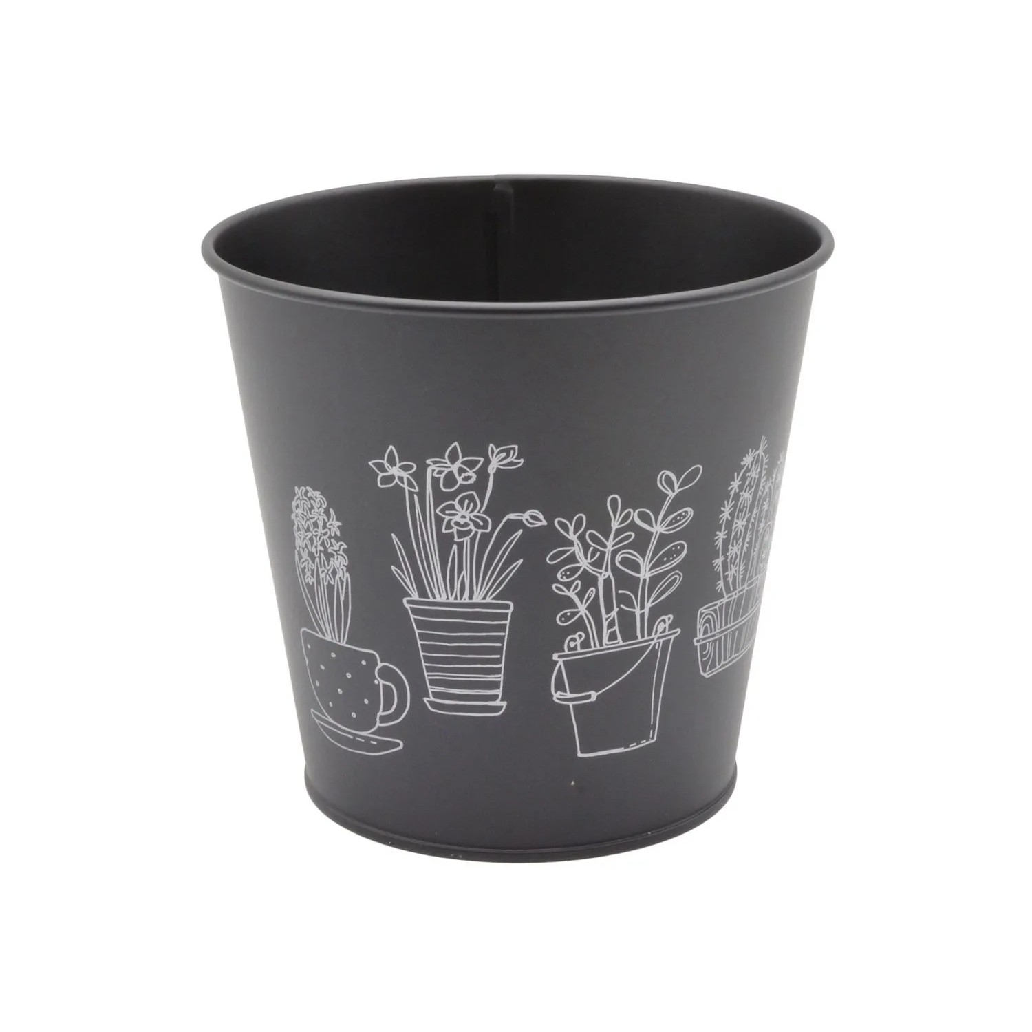 Osłonka metal Inga black - 16x14,5 cm