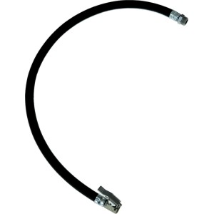 Czarny wąż pneumatyczny t.b.t. do transportu ze złączką i gwintem.