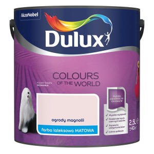 Puszka farby Dulux do ścian, kolor ogrody magnolii, farba lateksowa matowa.