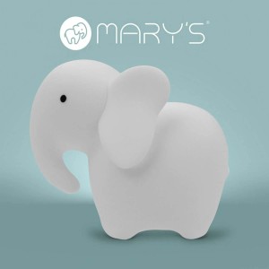 Mary's Lampka nocna LED SŁON 1W 3000K+RGB z pilotem biały