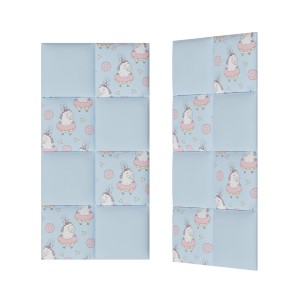 Panele ścienne t.b.t. z motywem jednorożca, niebieskie. Idealne do pokoju dziecięcego.