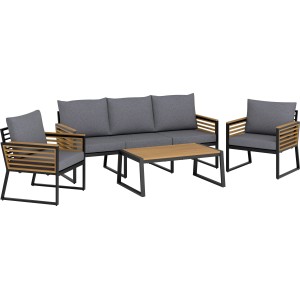 Komplet mebli wypoczynkowych FOLKSTON antracyt 4-częściowy