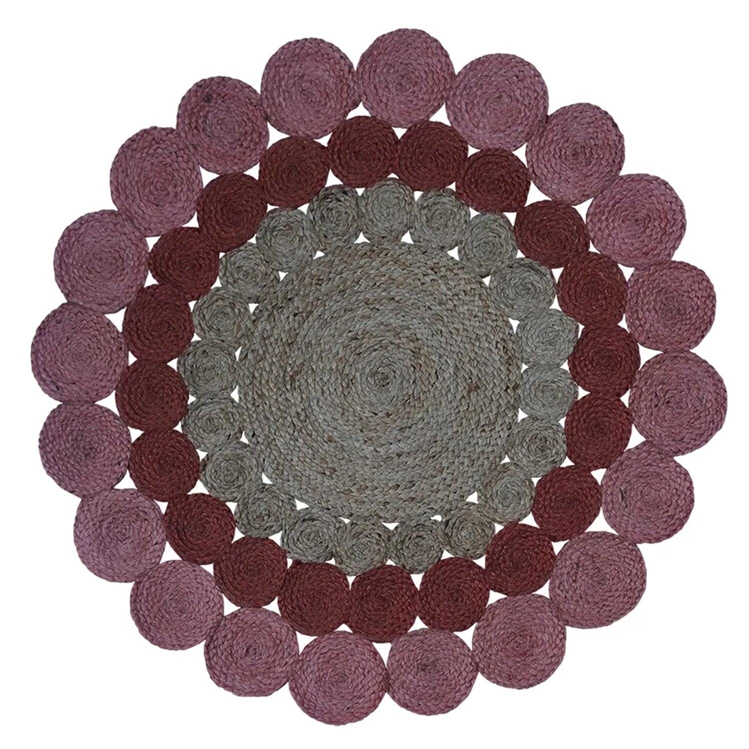 Dywan ręcznie tkany z juty jasny - śr. 120 cm