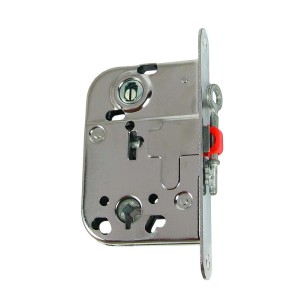 Zamek do drzwi t.b.t. metalowy, widok szczegółowy.