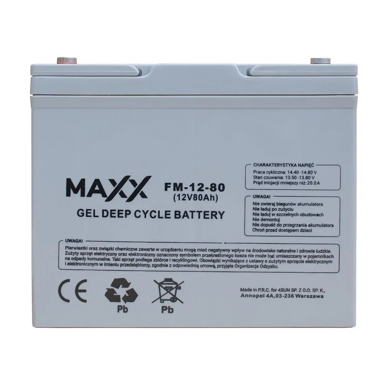 Akumulator żelowy 80 Ah 12 V