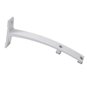 Biały wspornik karnisza t.b.t. do montażu na ścianie.