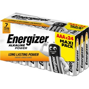 Baterie Energizer Alkaline Power AAA, 24 sztuki w papierowym pudełku.