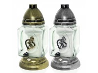 Znicz szklany kwd serce róża