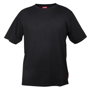 Czarny T-shirt t.b.t., odzież robocza męska.