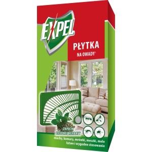 Płytka owadobójcza Expel o zapachu zielonej herbaty, odstrasza komary, muchy i inne owady.