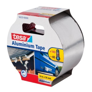 Tesa Taśma aluminiowa, 10 m x 50 mm, uniwersalna taśma do napraw i uszczelniania.