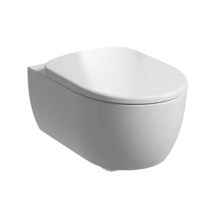 Nowoczesna, biała miska wisząca WC (t.b.t.) do łazienki.