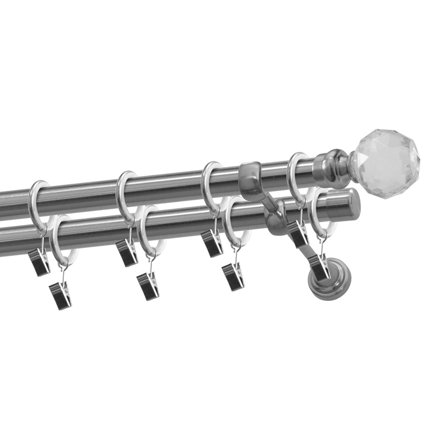 Gardinia Karnisz FOLK podwójny 19 mm nikiel 240 cm