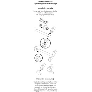 Santim Karnisz szynowy aluminiowy podwójny 200 cm fi 20mm biały