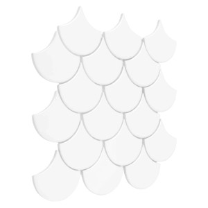 Mozaika Fish scale white mini 29,6 x 30 cm