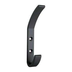 Czarny wieszak t.b.t. do montażu na ścianie.