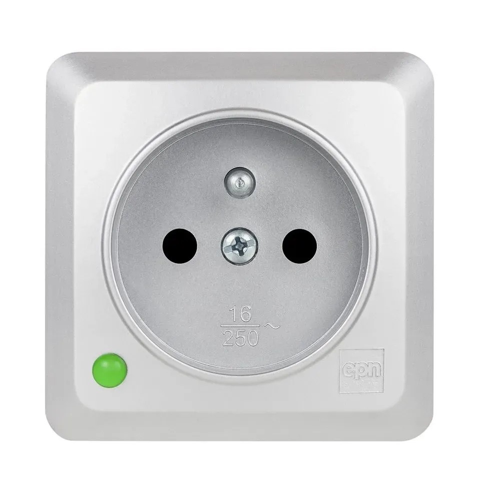 Elektro-Plast Gniazdo Berg 2P+Z srebrne