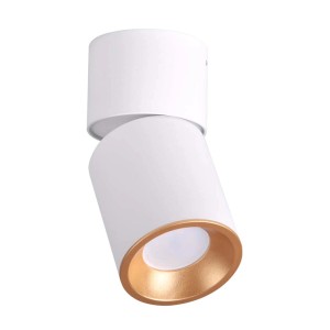 Biały Spoty t.b.t. ze złotym akcentem do montażu sufitowego.