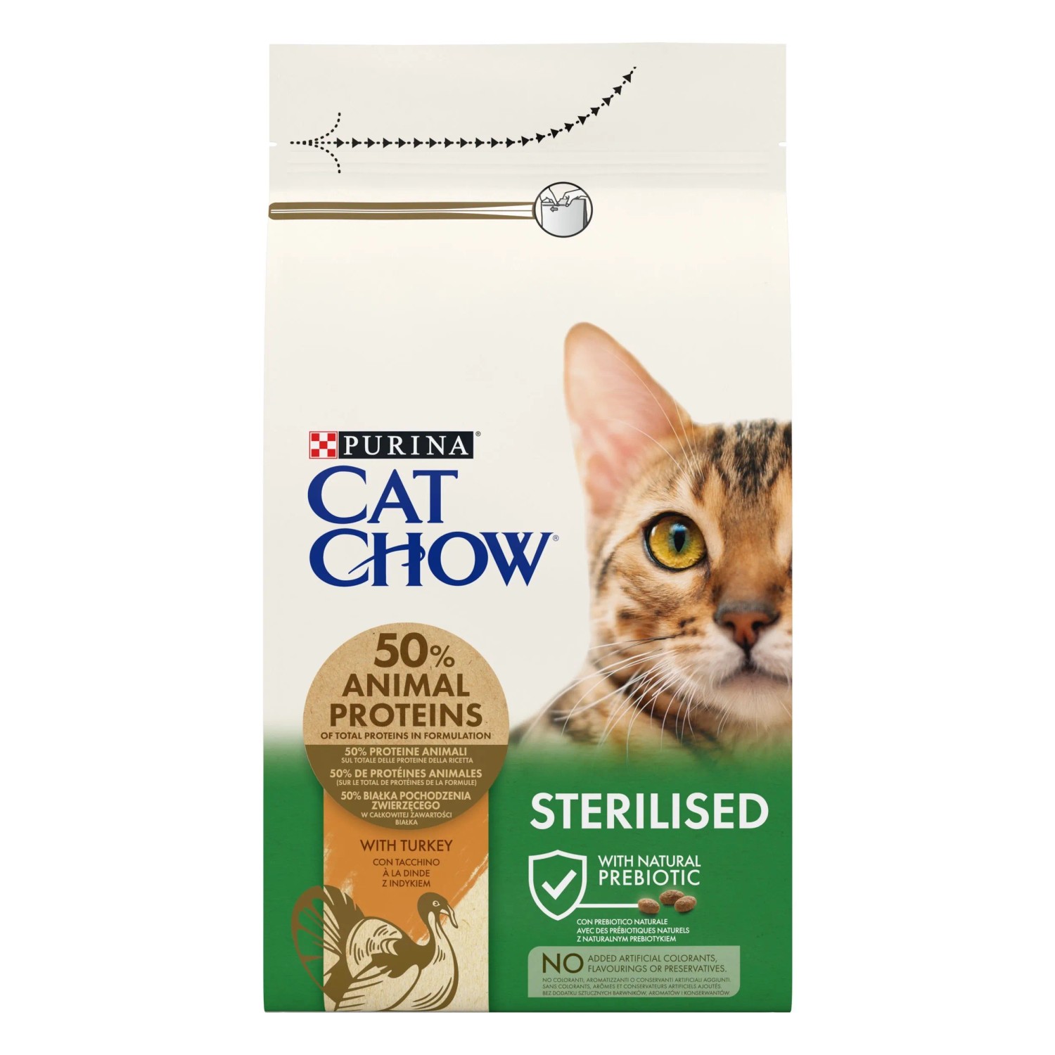 Purina Cat Chow Sterilised Sucha karma dla kotów, z indykiem 1,5 kg