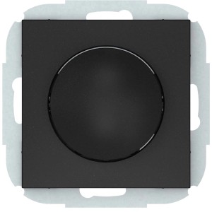 Czarne gniazdko elektryczne t.b.t. do użytku wewnętrznego.