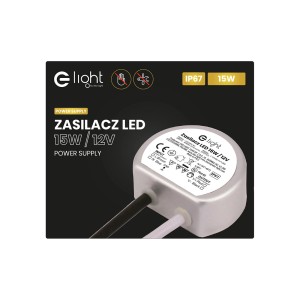 Transformator LED 15W/12V do taśm LED, IP67, firmy t.b.t.