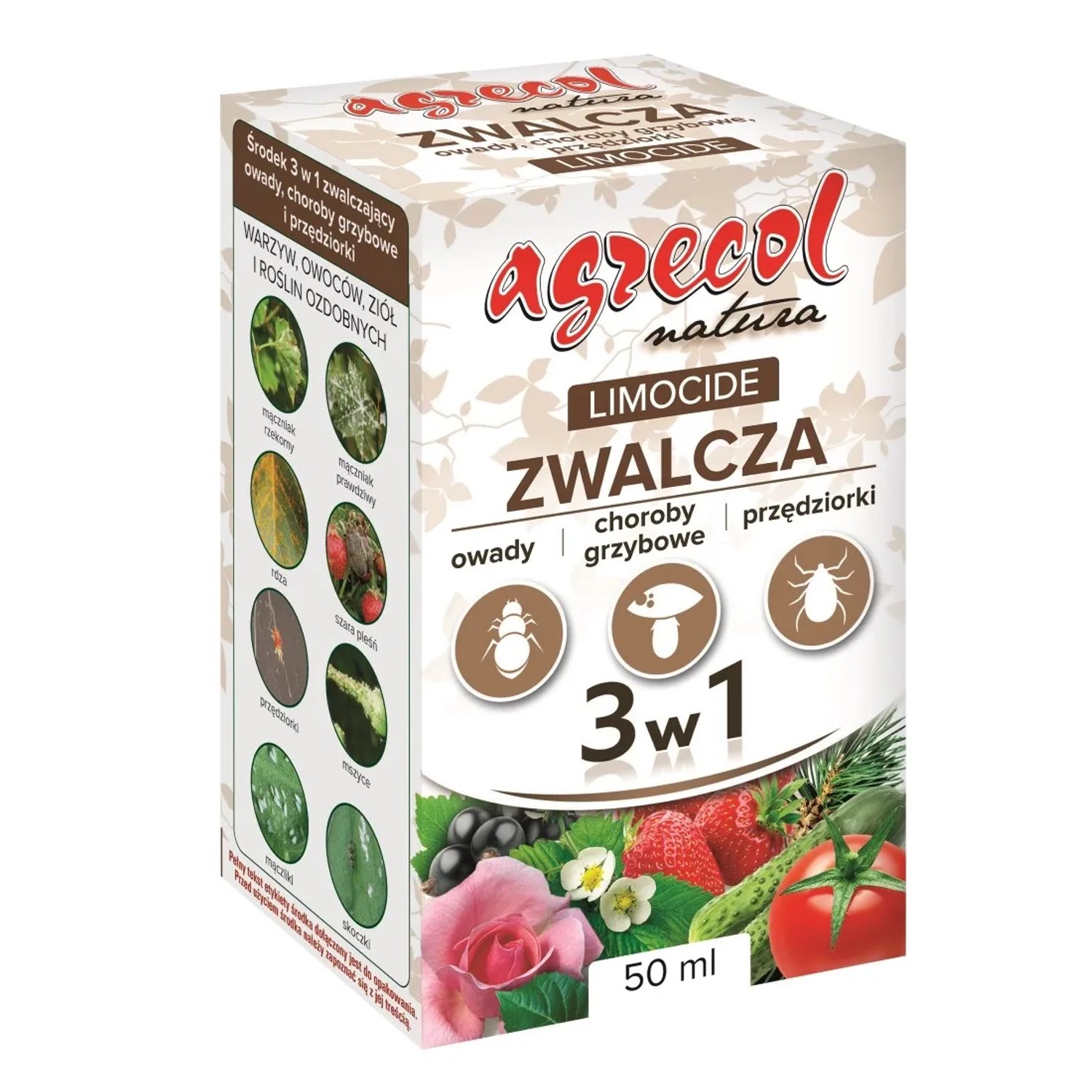 Agrecol Limocide preparat na owady, choroby grzybowe i przędziorki 3w1 - 50 ml.