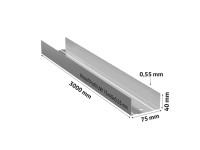 Knauf Profil UW 75 systemowy 3000 mm