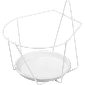 Biały metalowy uchwyt ścienny na doniczkę Ø 20 cm do wiszących doniczek.