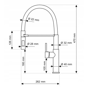 Granitan Bateria kuchenna elastyczna Soria chrom